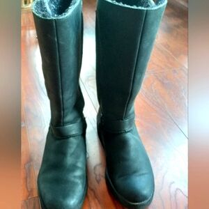 UGG JASPER BLACK LEATHER WATERPROOF  WINTER BOOTS
